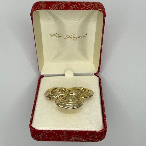 KIM ROGERS Gold Brooch / Pin - Picture 2 of 4